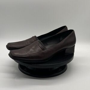 Ecco Heeled Loafer | Brown Leather | EU 42 US 8-8.5 Preowned